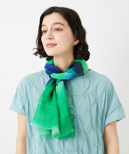 NR3GE44130 GIANNI LO GIUDICE(小さいサイズ) ブルーリーボーダーストール