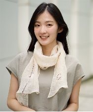 NR3GE46080 GIANNI LO GIUDICE(小さいサイズ)(メゾン ドゥ サンク) ドットエンブロイダリーストール アイボリー