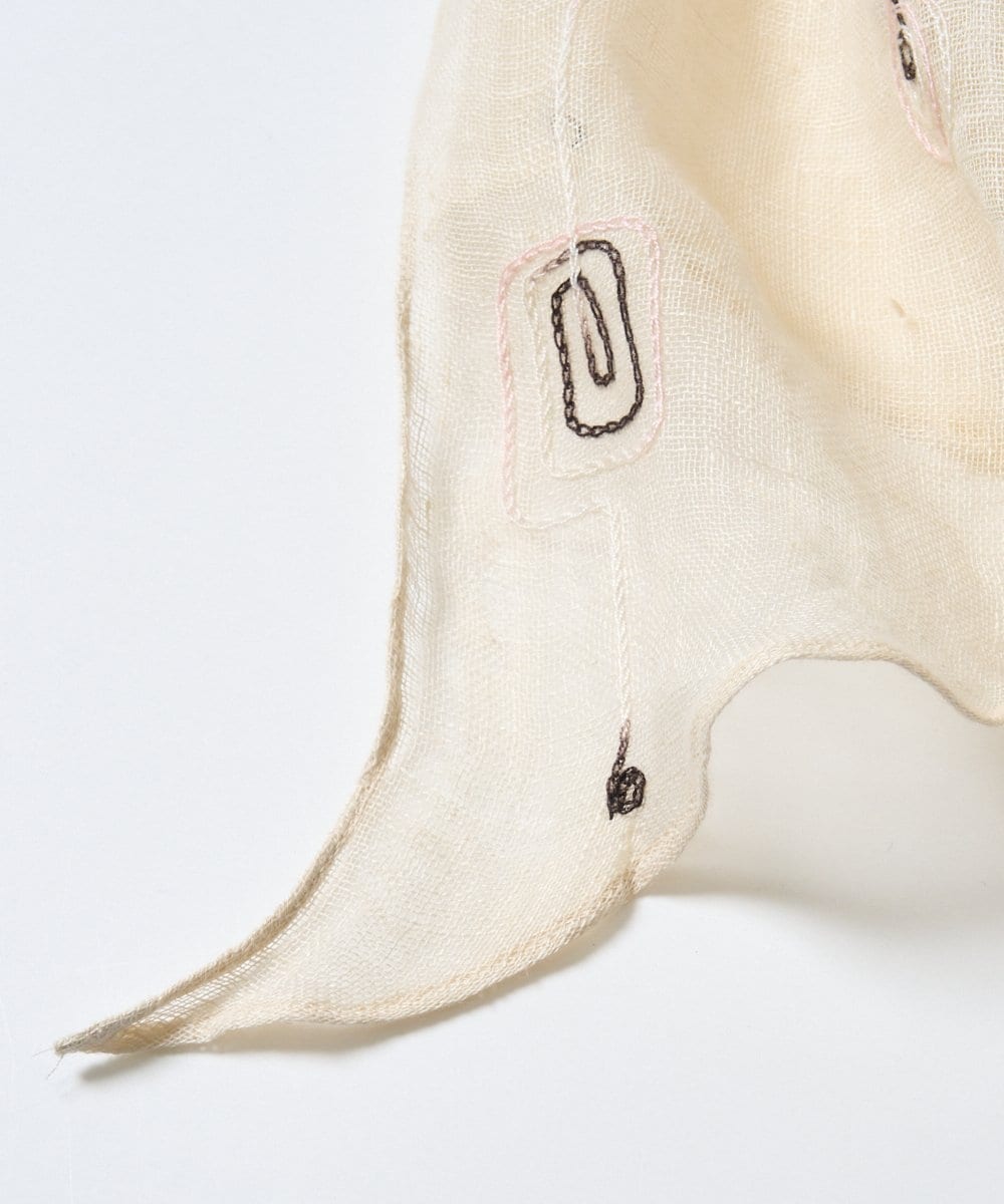 NR3GE46080 GIANNI LO GIUDICE(小さいサイズ)(メゾン ドゥ サンク) ドットエンブロイダリーストール アイボリー