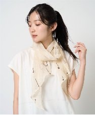 NR3GE46080 GIANNI LO GIUDICE(小さいサイズ)(メゾン ドゥ サンク) ドットエンブロイダリーストール アイボリー