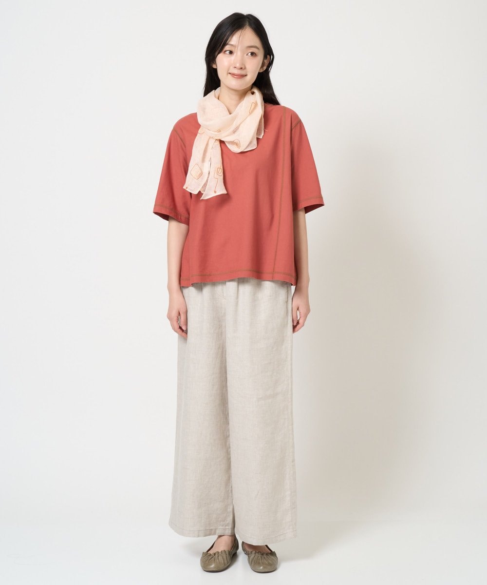 NR3GE46080 GIANNI LO GIUDICE(小さいサイズ)(メゾン ドゥ サンク) ドットエンブロイダリーストール アイボリー