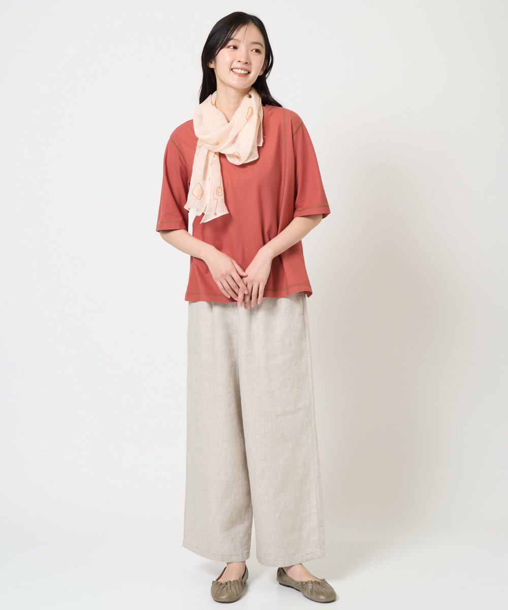 NR3GE46080 GIANNI LO GIUDICE(小さいサイズ)(メゾン ドゥ サンク) ドットエンブロイダリーストール アイボリー