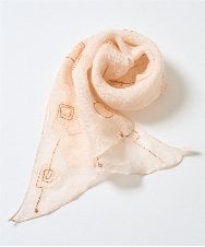 NR3GE46080 GIANNI LO GIUDICE(小さいサイズ)(メゾン ドゥ サンク) ドットエンブロイダリーストール アイボリー