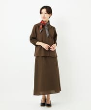 NR3JB02080 GIANNI LO GIUDICE(小さいサイズ)(メゾン ドゥ サンク) ストライプ幾何プリーツプチスカーフ ライトグレー系