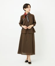 NR3JB02080 GIANNI LO GIUDICE(小さいサイズ)(メゾン ドゥ サンク) ストライプ幾何プリーツプチスカーフ ライトグレー系