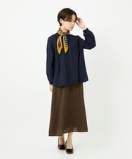 NR3JB02080 GIANNI LO GIUDICE(小さいサイズ)(メゾン ドゥ サンク) ストライプ幾何プリーツプチスカーフ ライトグレー系