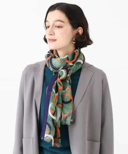 NR3JD04140 GIANNI LO GIUDICE(小さいサイズ) サークルドットプリントスカーフ