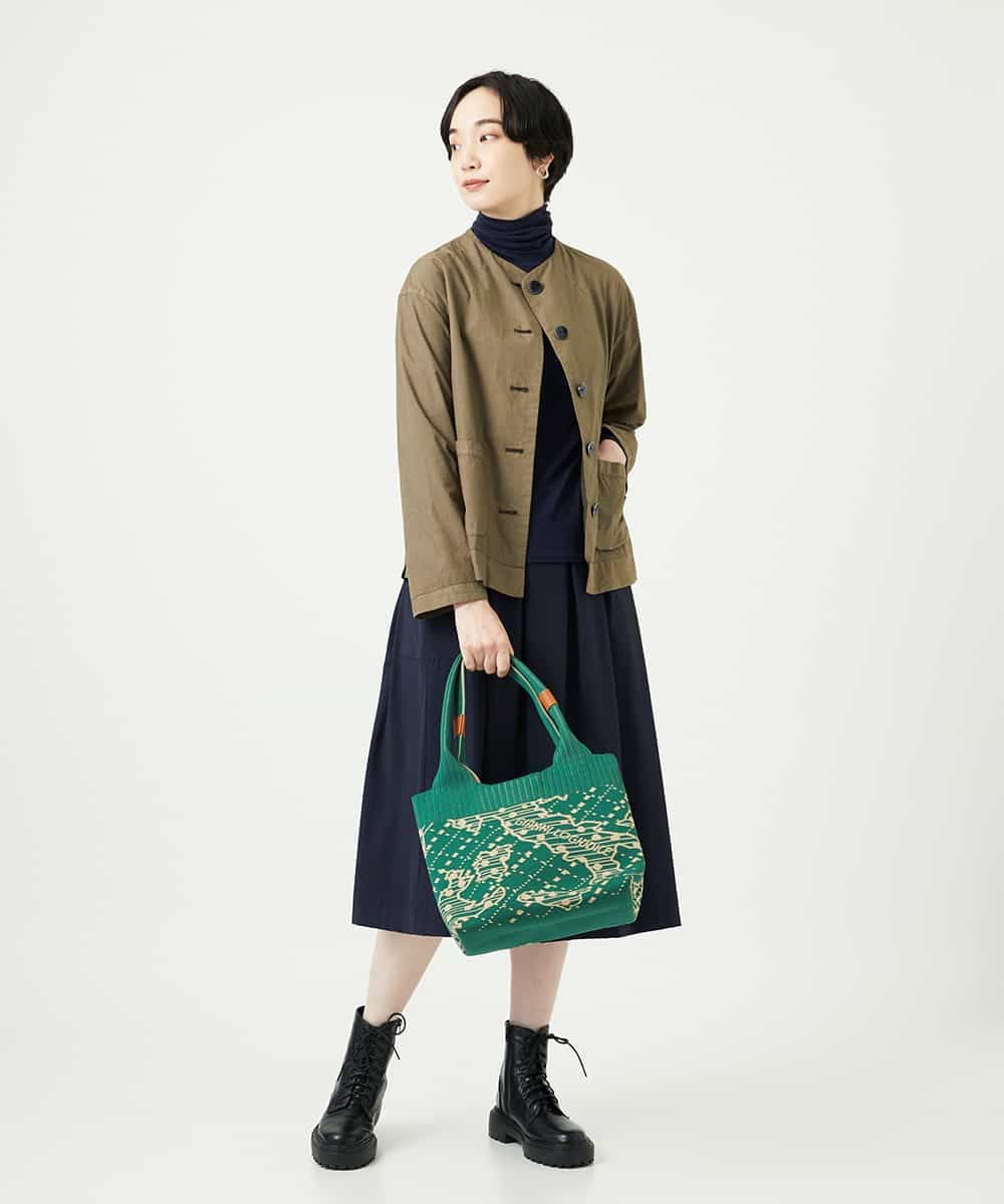 NR5AE11090 GIANNI LO GIUDICE(小さいサイズ)(メゾン ドゥ サンク) ニットバッグ グリーン