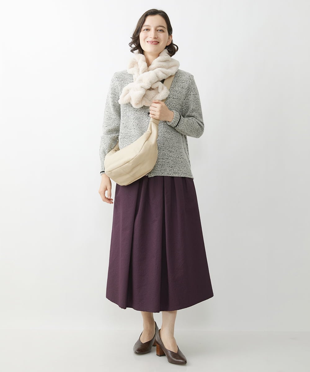 NR5AV02150 GIANNI LO GIUDICE(小さいサイズ)(メゾン ドゥ サンク) シープレザー三日月型ショルダーバッグ ベージュ