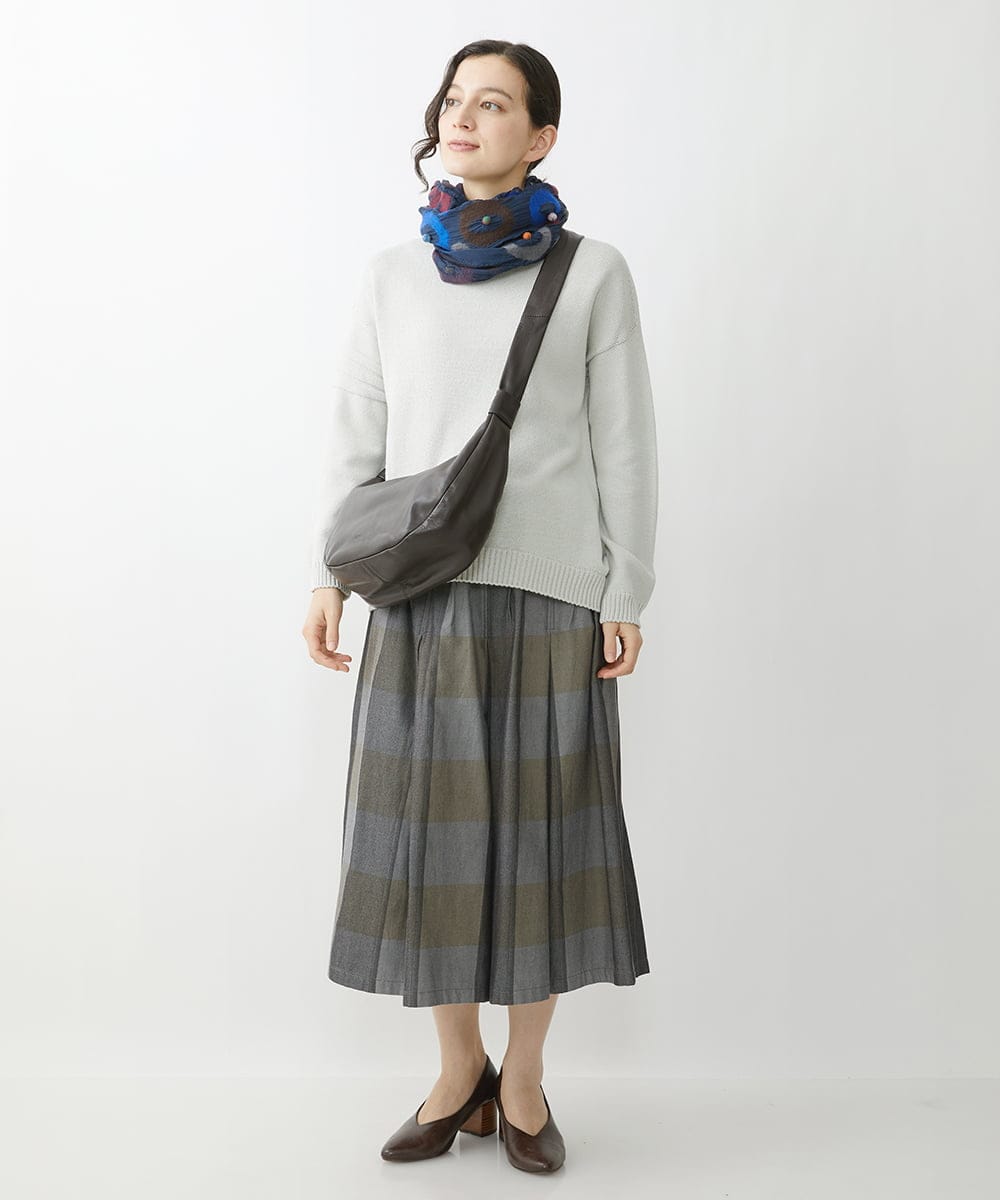 NR5AV02150 GIANNI LO GIUDICE(小さいサイズ)(メゾン ドゥ サンク) シープレザー三日月型ショルダーバッグ ベージュ