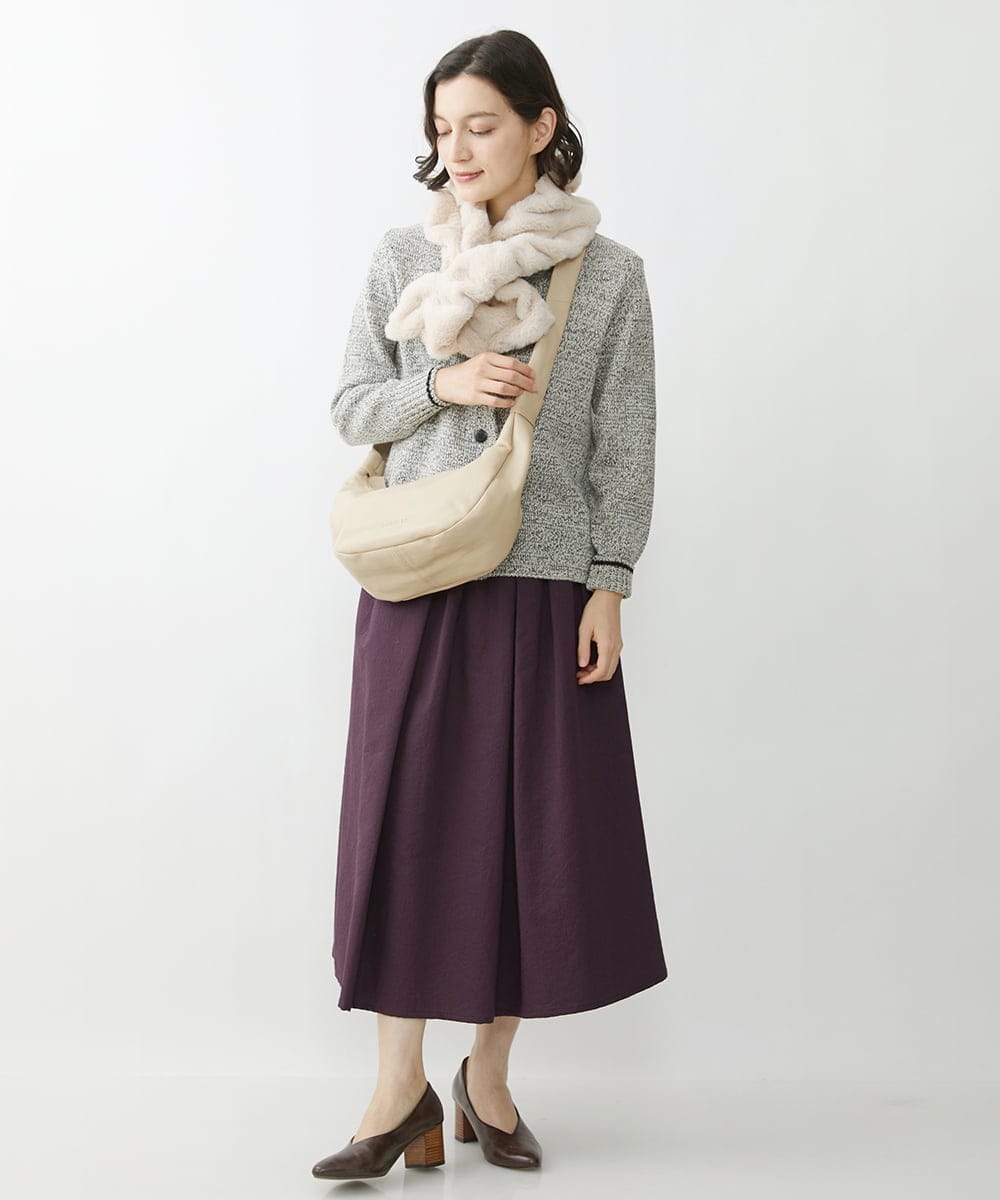 NR5AV02150 GIANNI LO GIUDICE(小さいサイズ)(メゾン ドゥ サンク) シープレザー三日月型ショルダーバッグ ベージュ