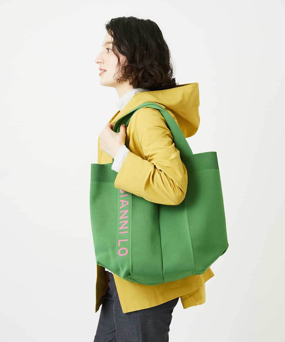 NR5ED03080 GIANNI LO GIUDICE(小さいサイズ)(メゾン ドゥ サンク) ロゴニットバッグ グリーン