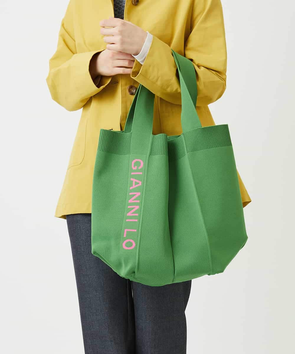 NR5ED03080 GIANNI LO GIUDICE(小さいサイズ)(メゾン ドゥ サンク) ロゴニットバッグ ブルー