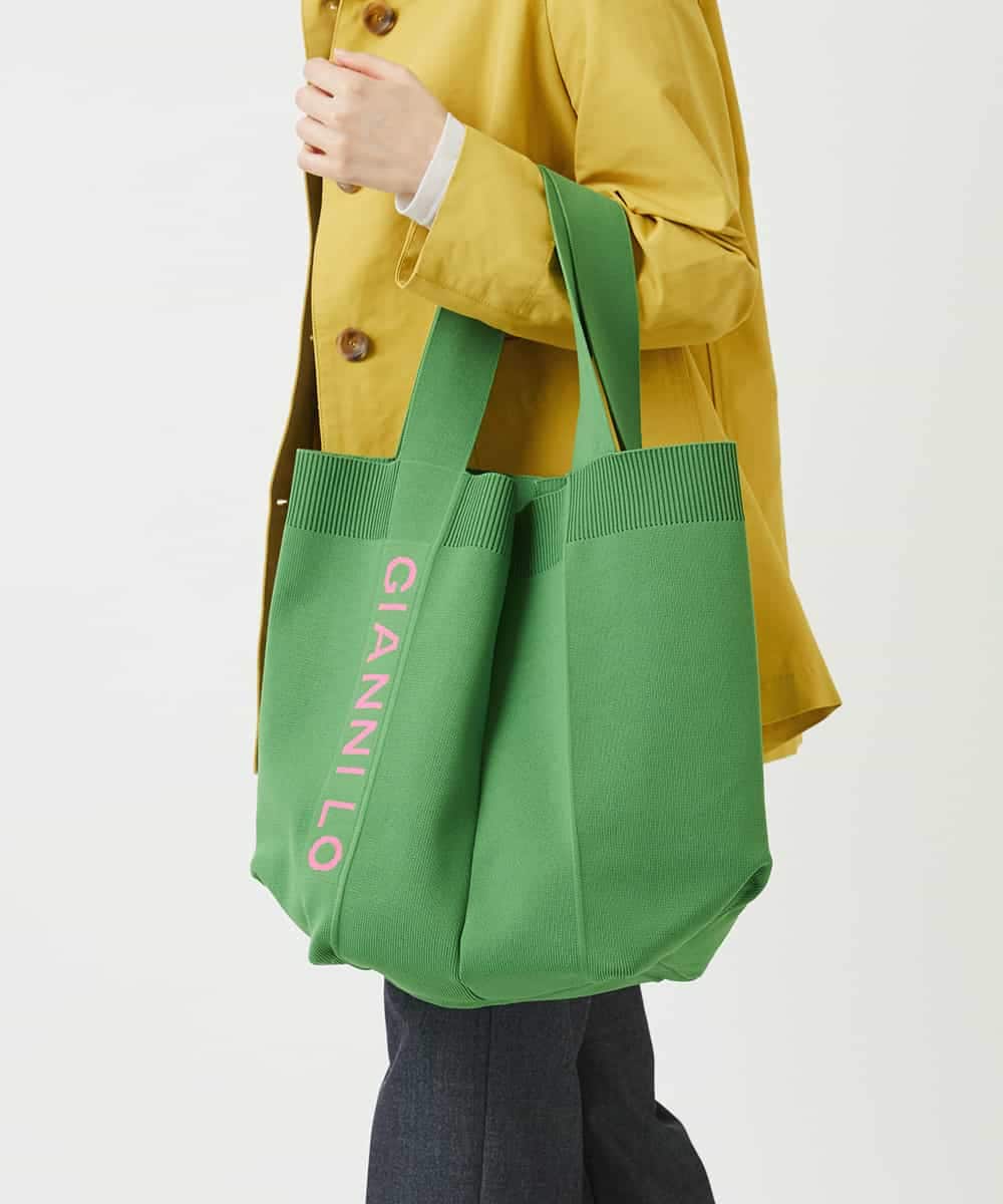 NR5ED03080 GIANNI LO GIUDICE(小さいサイズ)(メゾン ドゥ サンク) ロゴニットバッグ ブルー