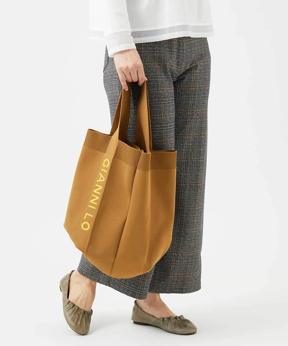 NR5ED03080 GIANNI LO GIUDICE(小さいサイズ)(メゾン ドゥ サンク) ロゴニットバッグ ベージュ