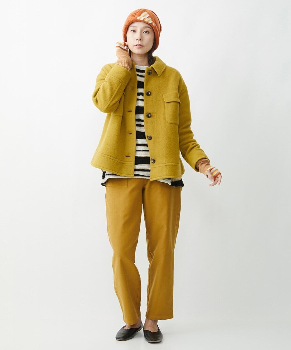 NR7AW09130 GIANNI LO GIUDICE(小さいサイズ)(メゾン ドゥ サンク) ランダムボーダーニットキャップ オレンジ系