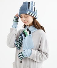 NR7AW09130 GIANNI LO GIUDICE(小さいサイズ)(メゾン ドゥ サンク) ランダムボーダーニットキャップ オレンジ系