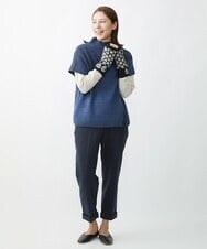 NR8AW10090 GIANNI LO GIUDICE(小さいサイズ)(メゾン ドゥ サンク) ホーリーニットフィンガーレスグローブ ブラック
