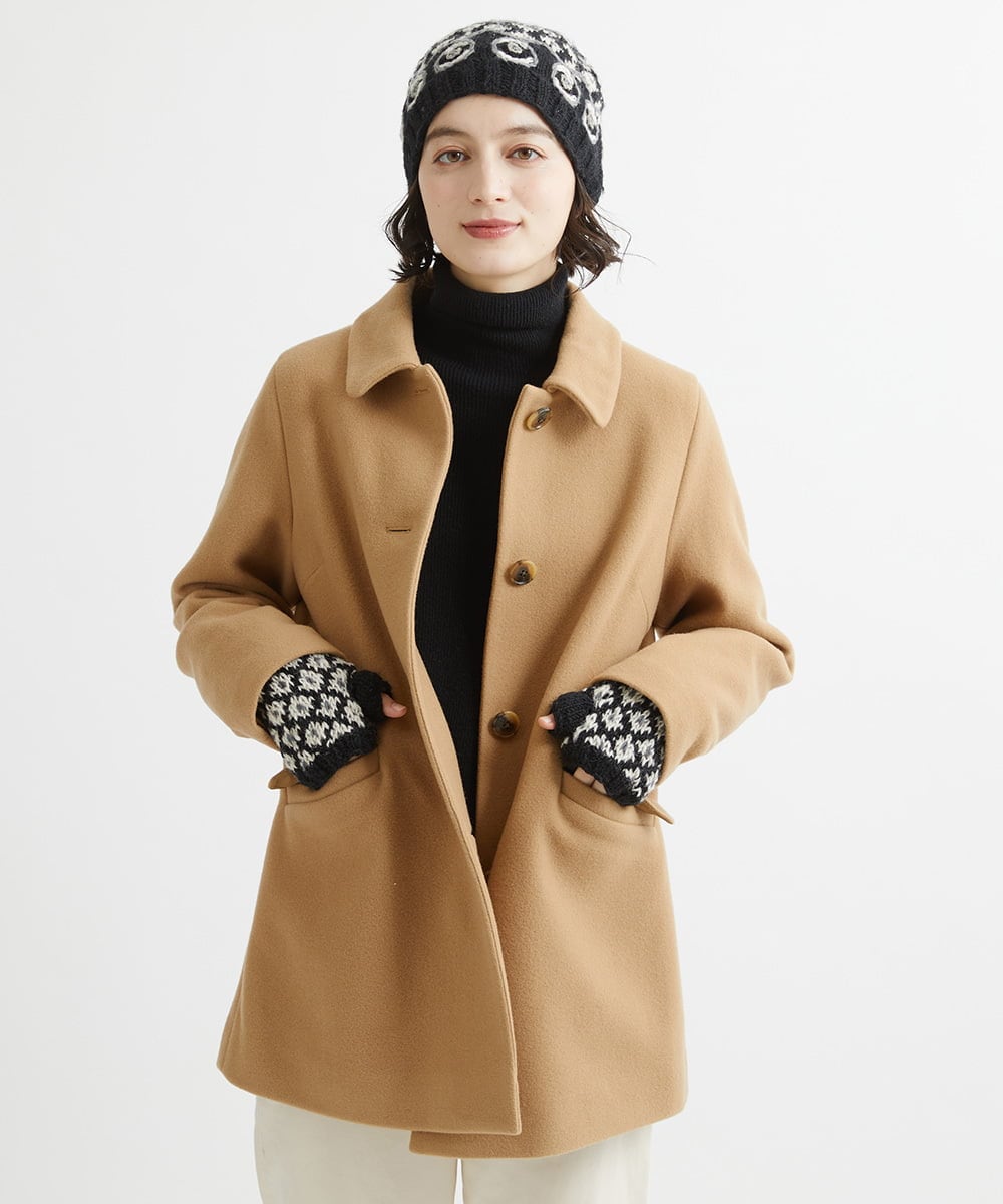 NR8AW10090 GIANNI LO GIUDICE(小さいサイズ)(メゾン ドゥ サンク) ホーリーニットフィンガーレスグローブ ブラック
