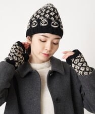 NR8AW10090 GIANNI LO GIUDICE(小さいサイズ)(メゾン ドゥ サンク) ホーリーニットフィンガーレスグローブ ブラック
