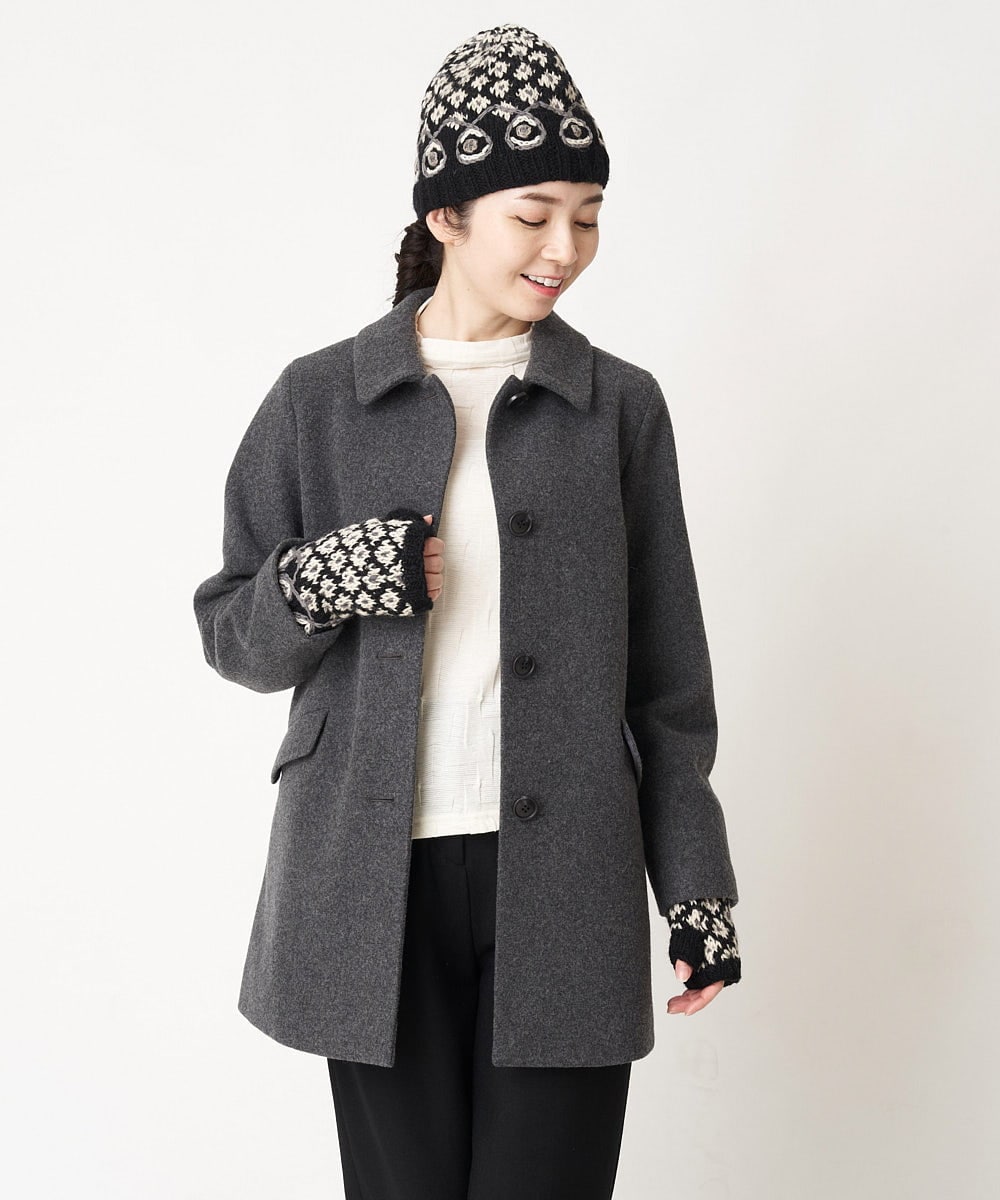 NR8AW10090 GIANNI LO GIUDICE(小さいサイズ)(メゾン ドゥ サンク) ホーリーニットフィンガーレスグローブ ブラック