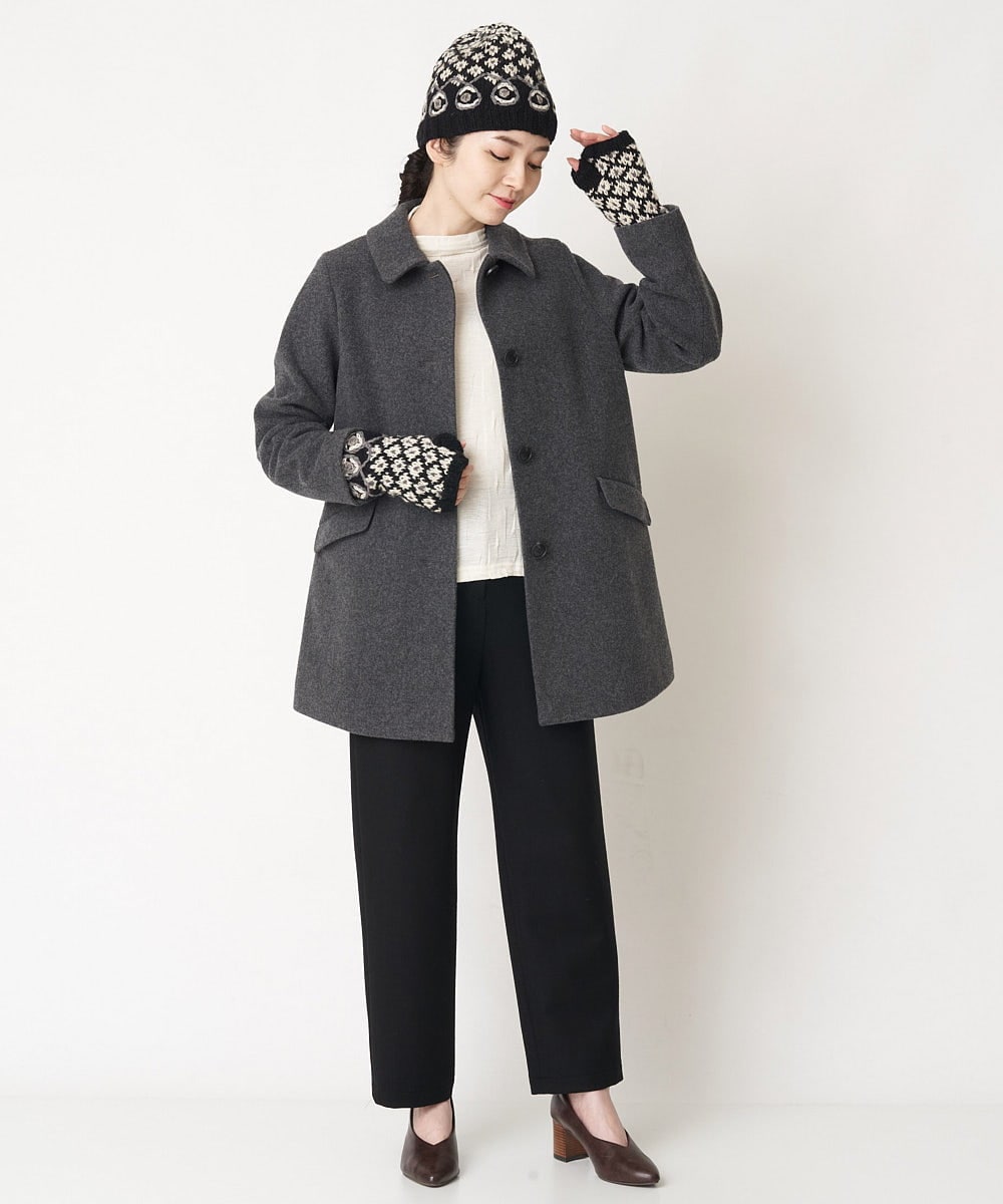 NR8AW10090 GIANNI LO GIUDICE(小さいサイズ)(メゾン ドゥ サンク) ホーリーニットフィンガーレスグローブ ブラック