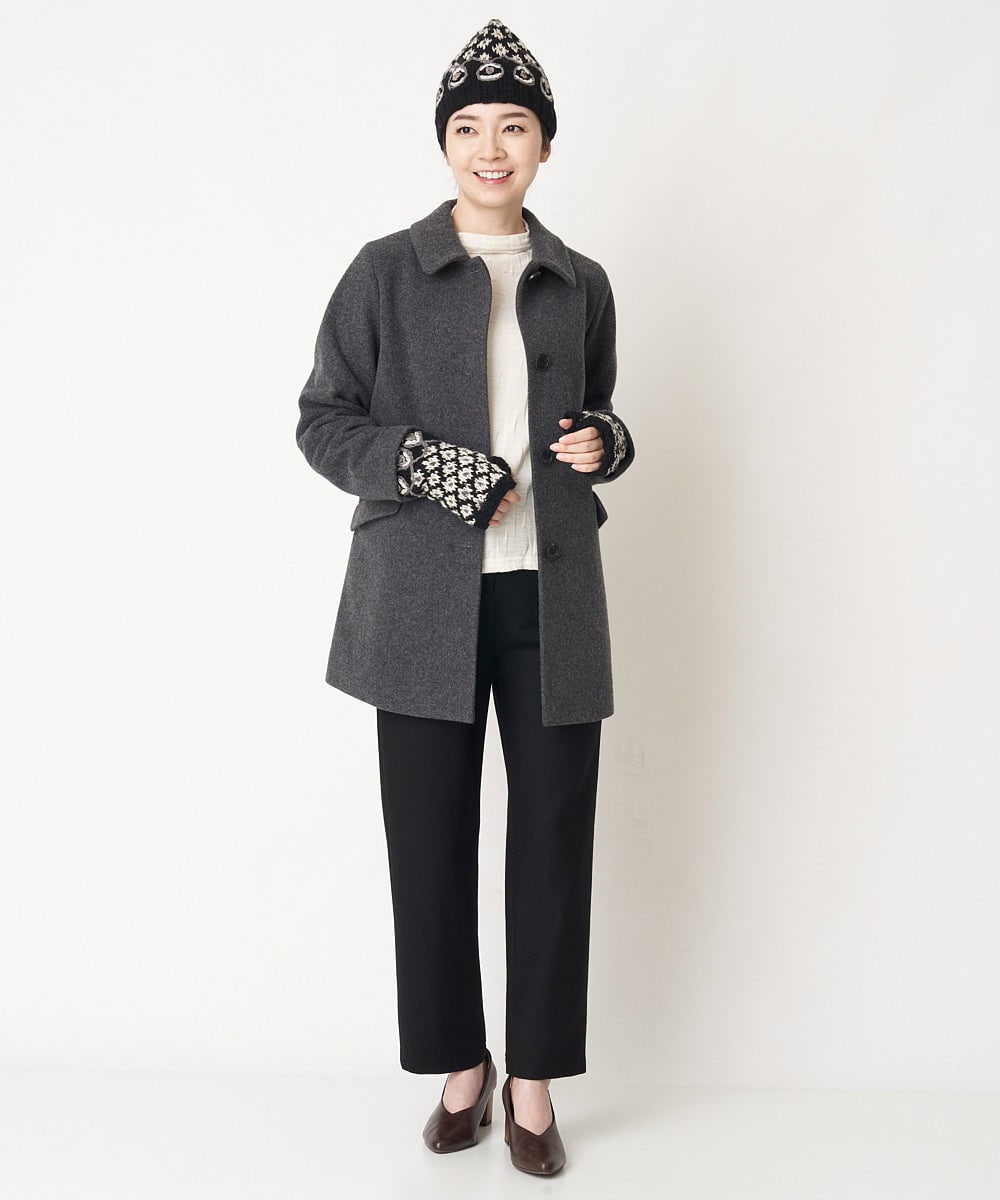 NR8AW10090 GIANNI LO GIUDICE(小さいサイズ)(メゾン ドゥ サンク) ホーリーニットフィンガーレスグローブ ブラック