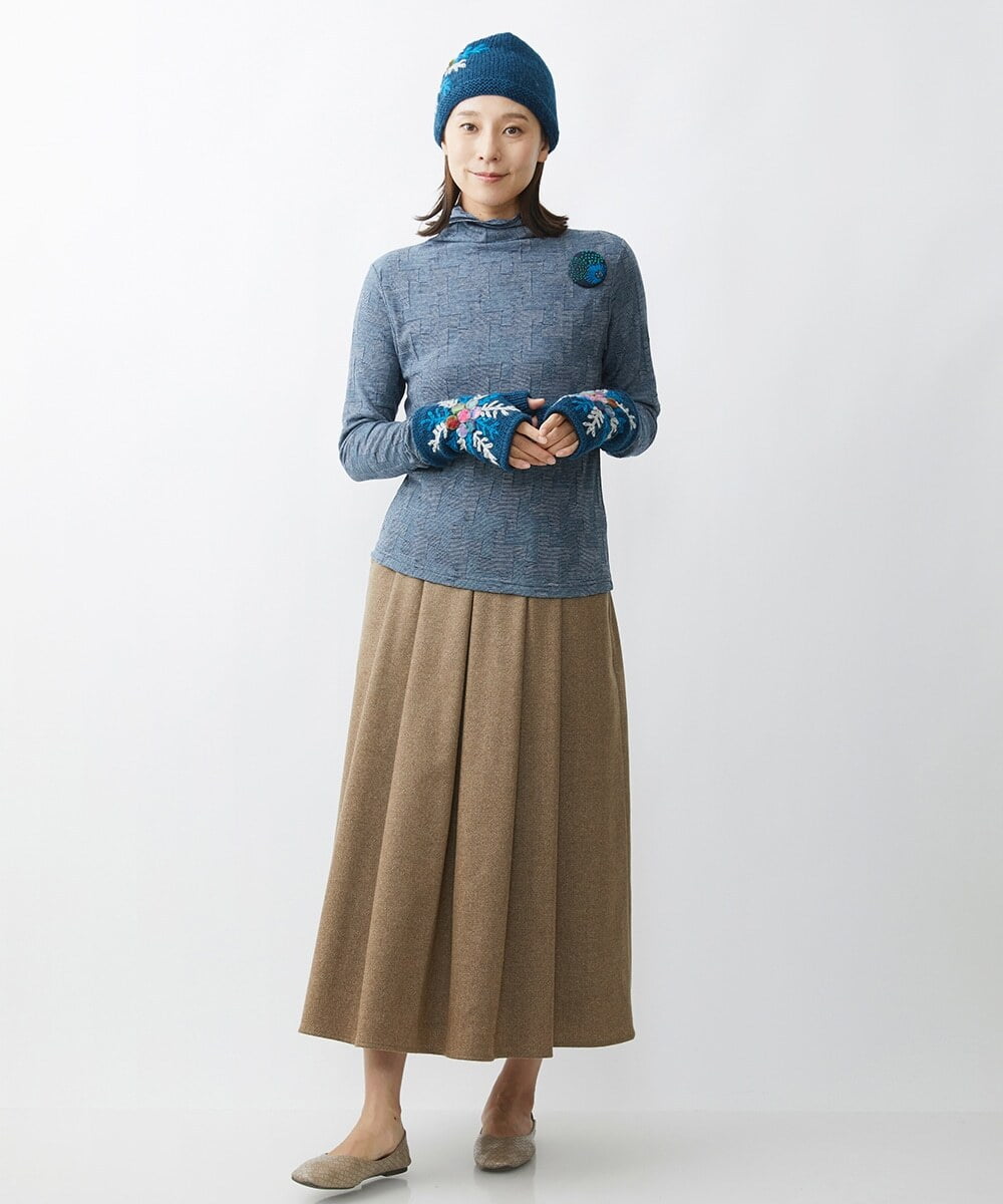 NR8AW11090 GIANNI LO GIUDICE(小さいサイズ)(メゾン ドゥ サンク) スノークリスタルフィンガーレスグローブ ブルー系