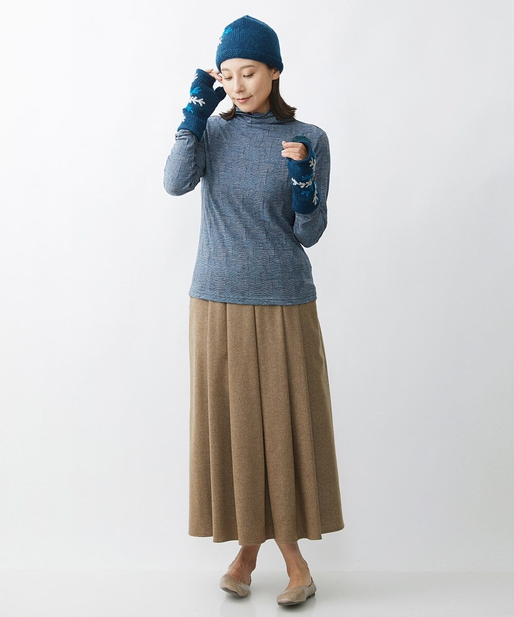 NR8AW11090 GIANNI LO GIUDICE(小さいサイズ)(メゾン ドゥ サンク) スノークリスタルフィンガーレスグローブ ブルー系