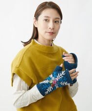 NR8AW11090 GIANNI LO GIUDICE(小さいサイズ)(メゾン ドゥ サンク) スノークリスタルフィンガーレスグローブ ブルー系