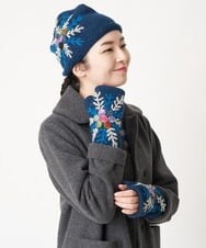 NR8AW11090 GIANNI LO GIUDICE(小さいサイズ)(メゾン ドゥ サンク) スノークリスタルフィンガーレスグローブ ブルー系