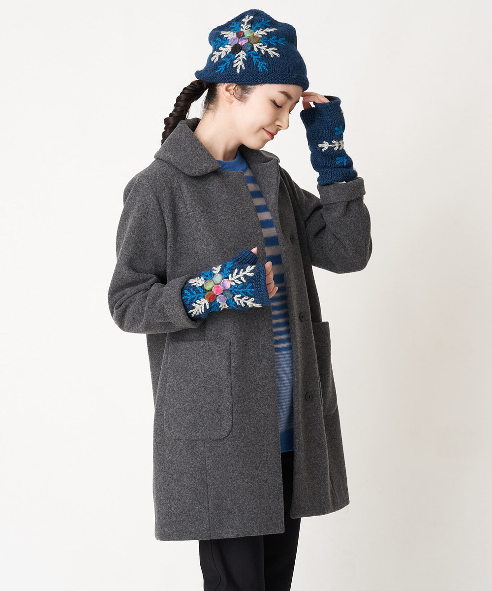 NR8AW11090 GIANNI LO GIUDICE(小さいサイズ)(メゾン ドゥ サンク) スノークリスタルフィンガーレスグローブ ブルー系