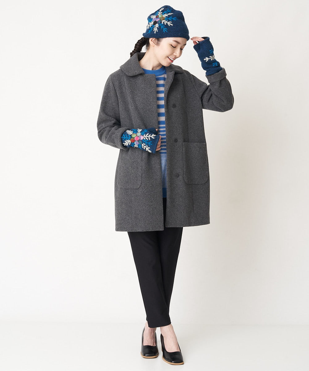 NR8AW11090 GIANNI LO GIUDICE(小さいサイズ)(メゾン ドゥ サンク) スノークリスタルフィンガーレスグローブ ブルー系