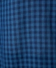 NSBJC94330 Maison de CINQ(メゾン ドゥ サンク) チェック柄バックギャザーデザインシャツ ライトブルー