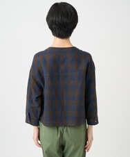 NSBJC95270 Maison de CINQ(メゾン ドゥ サンク) リネンチェックブラウス ブラウン