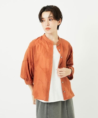 NSBJC96270 Maison de CINQ フェザーエンブロイダリーコットンブラウス