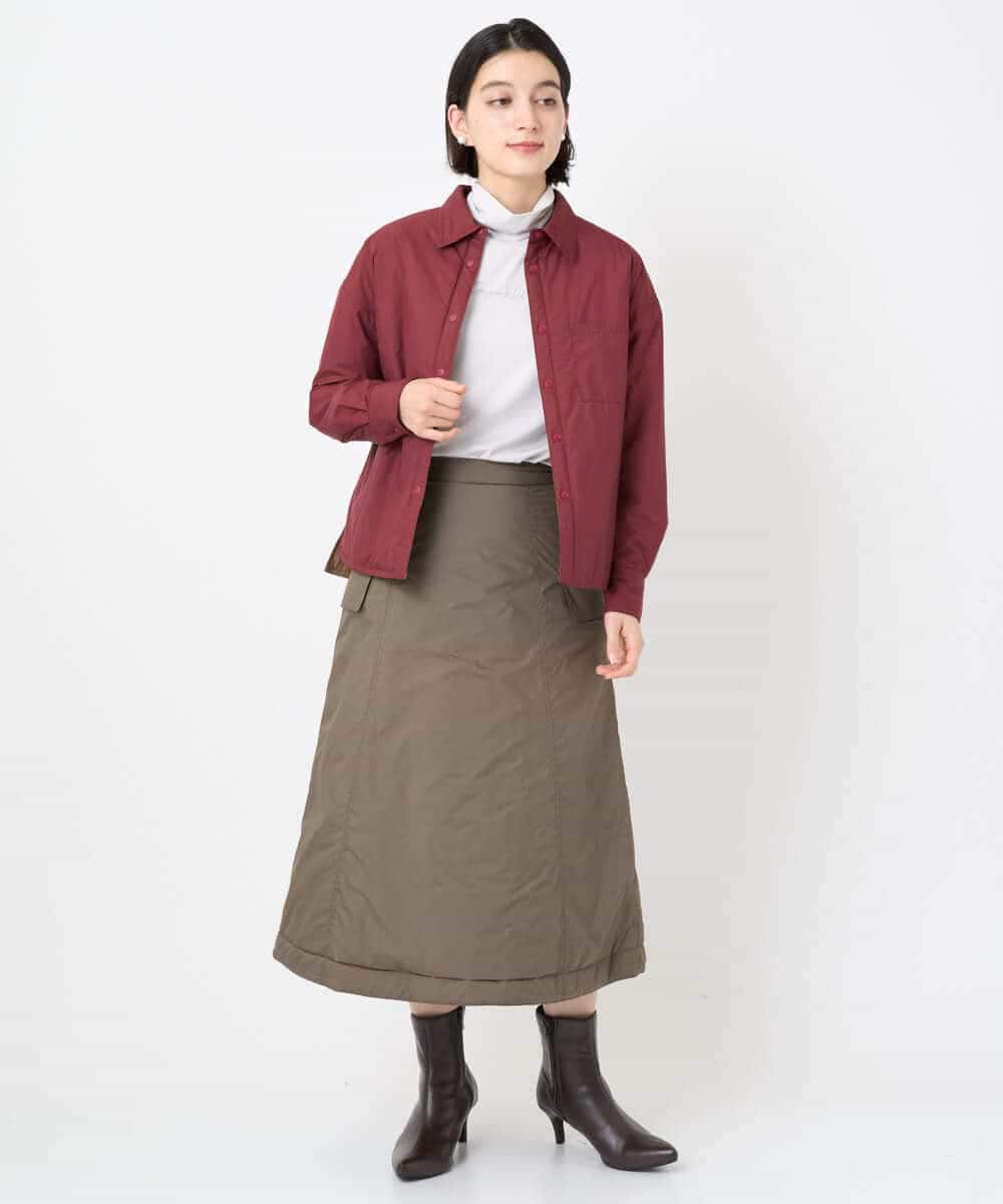 NSDAF80290 Maison de CINQ(メゾン ドゥ サンク) 中綿シャツライク羽織 カーキ