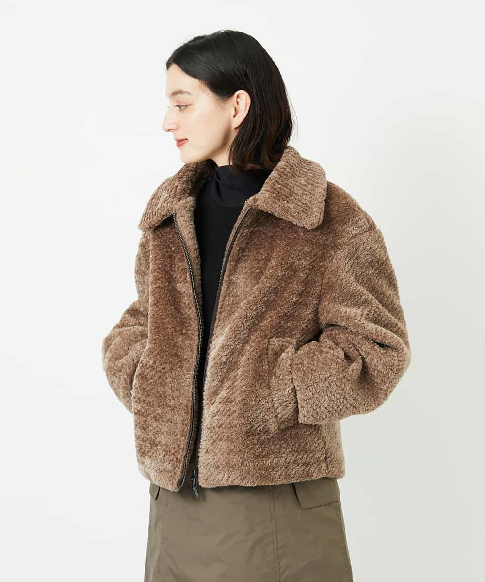 NSDAF84390 GIANNI LO GIUDICE(小さいサイズ)(メゾン ドゥ サンク) ステンカラープードルブルゾン ベージュ
