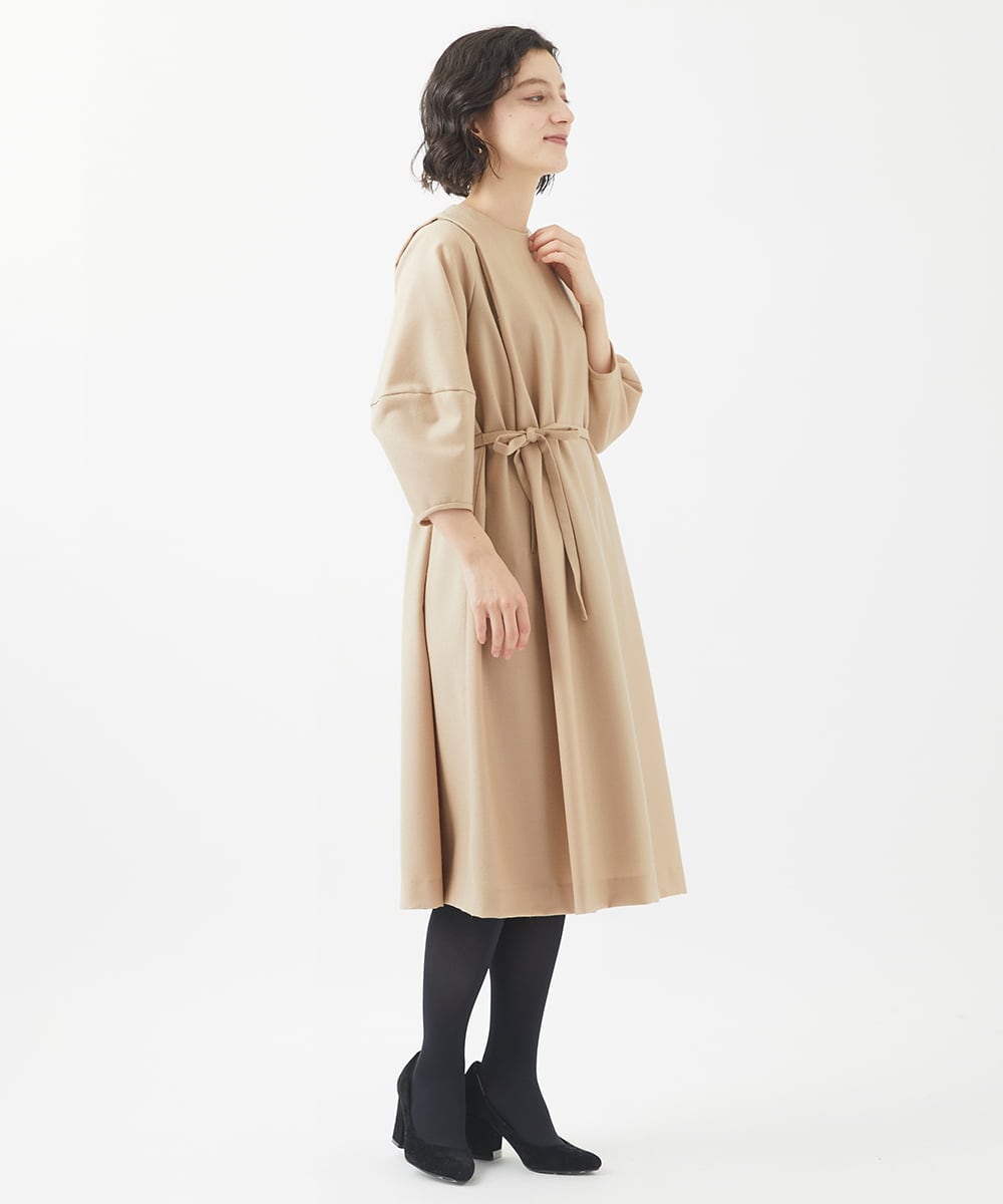 NSEAC90390 GIANNI LO GIUDICE(小さいサイズ)(メゾン ドゥ サンク) ウールジョーゼットワンピース ブラック