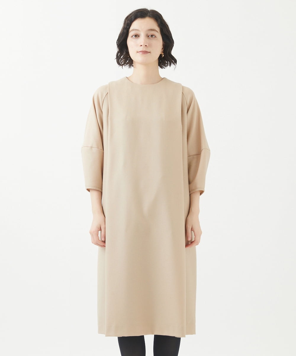 NSEAC90390 GIANNI LO GIUDICE(小さいサイズ)(メゾン ドゥ サンク) ウールジョーゼットワンピース ブラック
