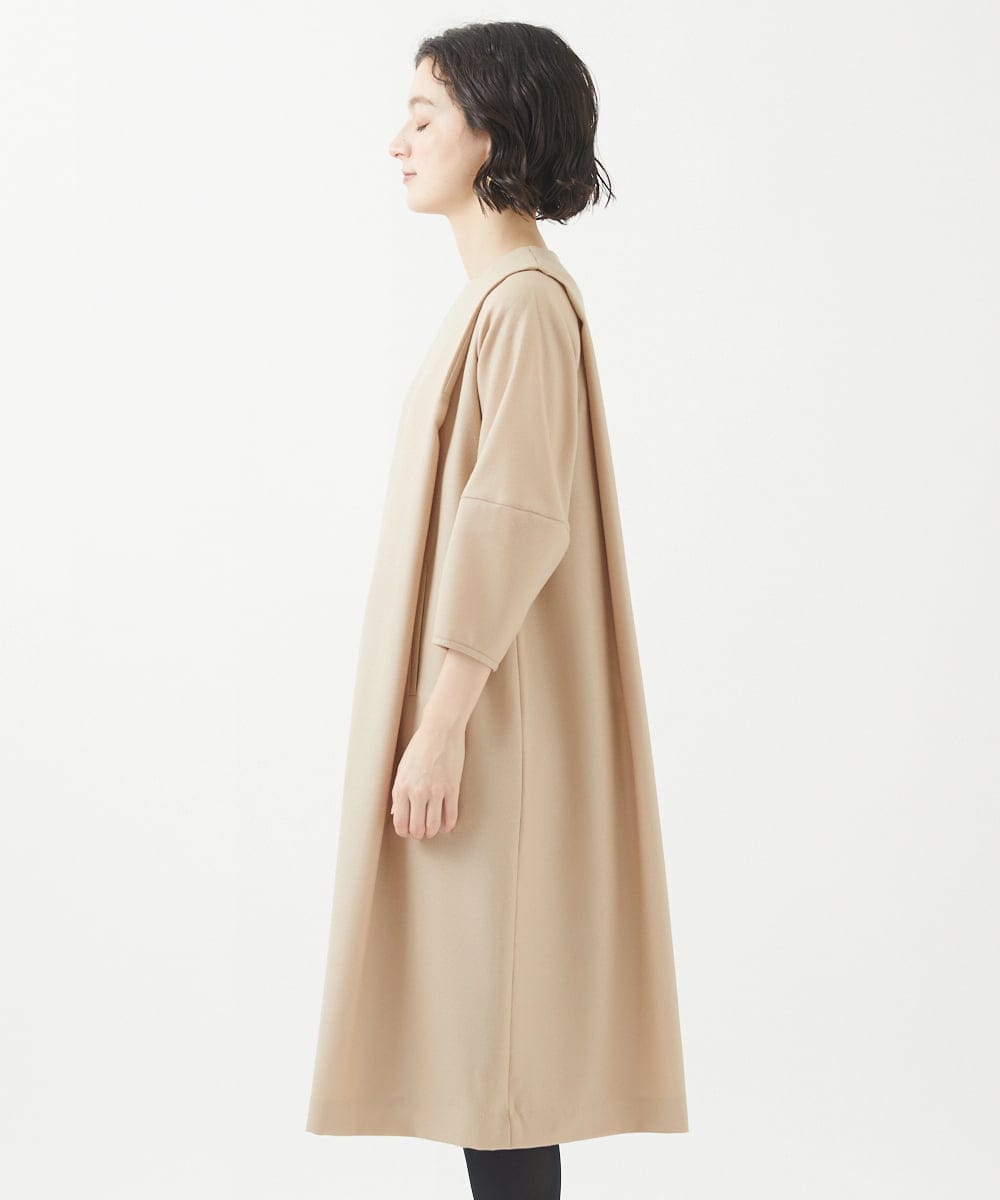 NSEAC90390 GIANNI LO GIUDICE(小さいサイズ)(メゾン ドゥ サンク) ウールジョーゼットワンピース ブラック