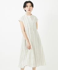 NSEHC90360 Maison de CINQ(メゾン ドゥ サンク) コットンリネンドビーストライプワンピース アイボリー