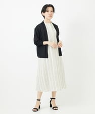 NSEHC90360 Maison de CINQ(メゾン ドゥ サンク) コットンリネンドビーストライプワンピース ダークグレー