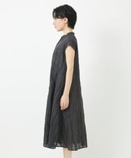 NSEHC90360 Maison de CINQ(メゾン ドゥ サンク) コットンリネンドビーストライプワンピース ダークグレー