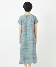 NSEHC91330 Maison de CINQ(メゾン ドゥ サンク) リネンチェックワンピース グリーン系