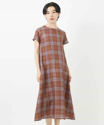 NSEHC91330 Maison de CINQ リネンチェックワンピース
