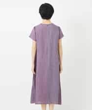 NSEHC93360 Maison de CINQ(メゾン ドゥ サンク) リネンマルチストライプワンピース パープル系