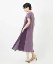 NSEHC93360 Maison de CINQ(メゾン ドゥ サンク) リネンマルチストライプワンピース パープル系