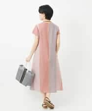 NSEHC93360 Maison de CINQ(メゾン ドゥ サンク) リネンマルチストライプワンピース パープル系