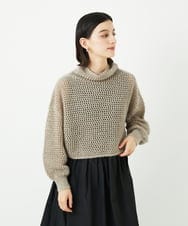 NSFAF81230 Maison de CINQ(メゾン ドゥ サンク) 透かし編みショート丈ハイネックニット ベージュ